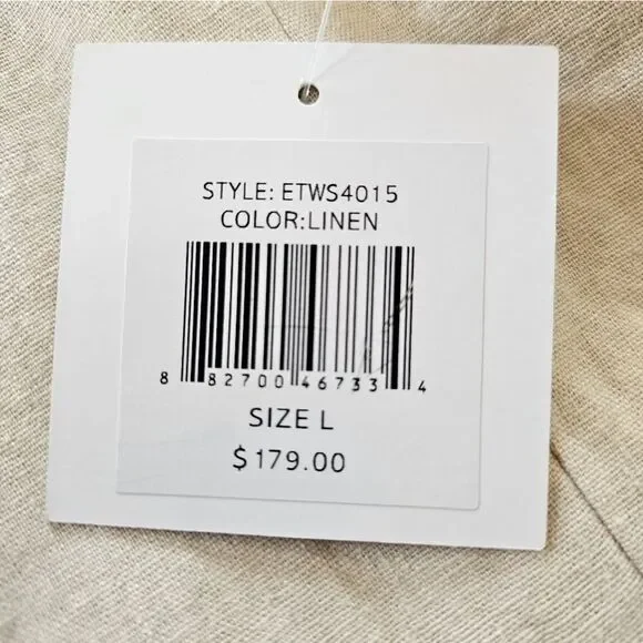 NWT Ellen Tracy Linen Relaxed Fit Oversized Blazer Jacket in Oatmeal Twill L - Picture 8 of 12